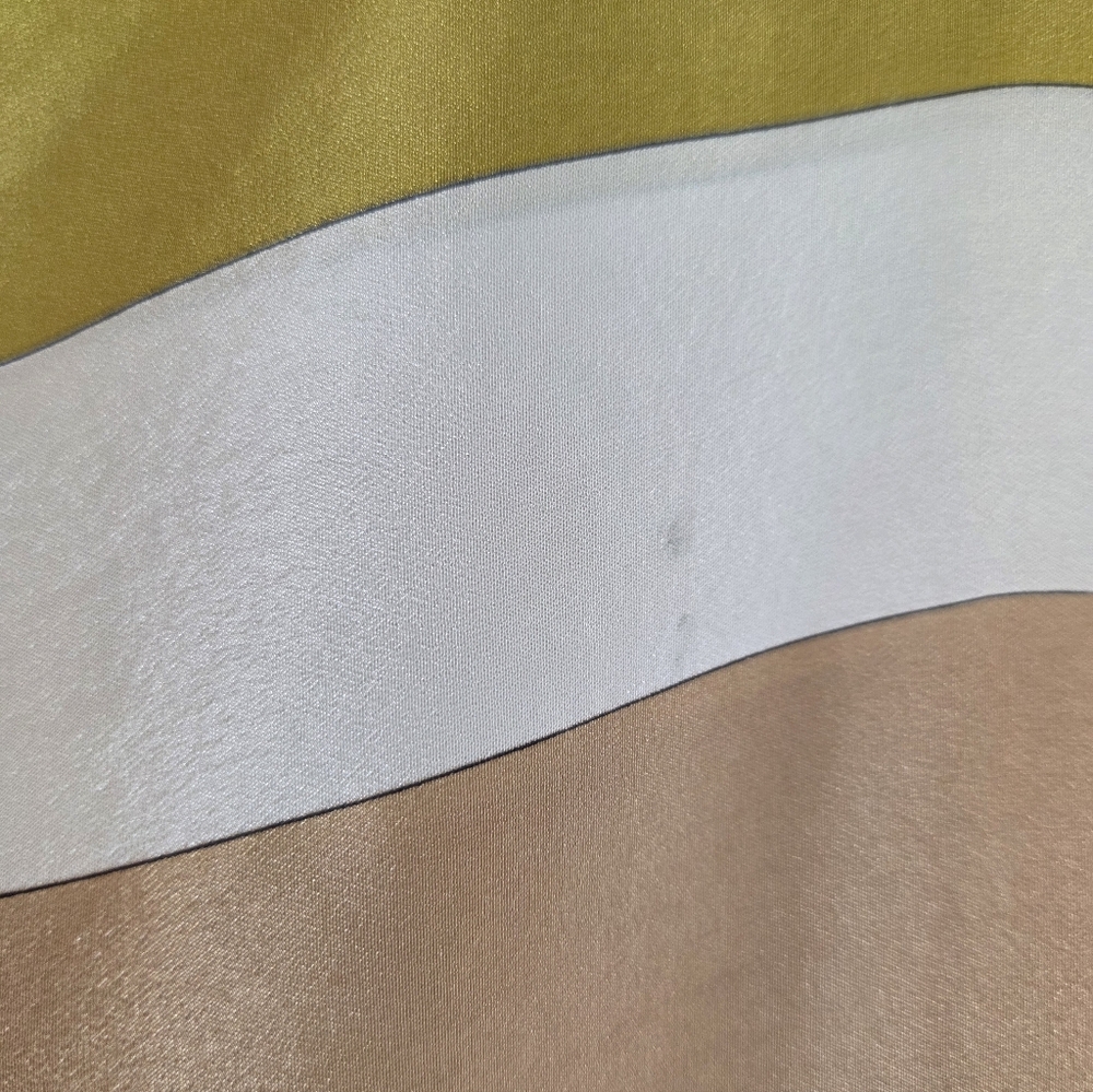 Vintage YVES SAINT LAURENT Silk Geometric Neutral Neckerchief Square Scarf - Picture 11 of 15